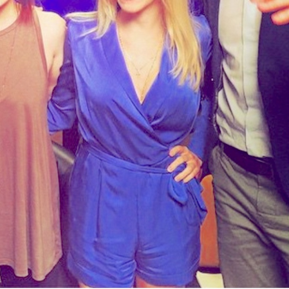 Bebe Silky Blue Romper